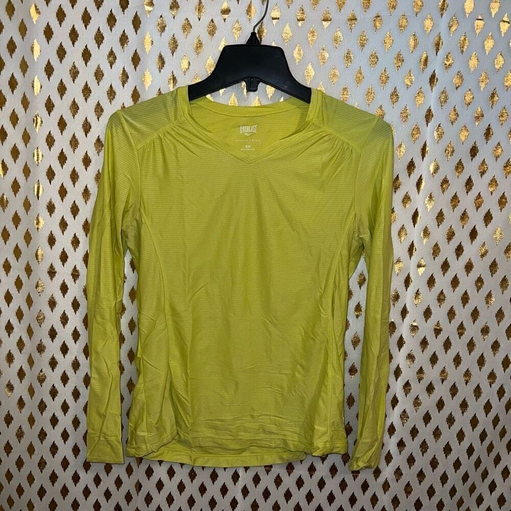 Everlast neon yellow long sleeve workout top size M